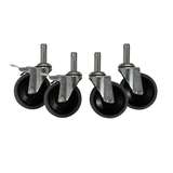 Four Swivel 5 x 1-1/4in Conductive Casters, 2 with Brake redirect to product page